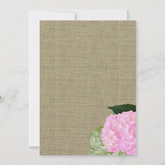 Roze Hydrangea repetitie diner 5x7 Kaart (Achterkant)