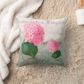 Roze Hydrangea Romantische Franse Accent Kussen (Deken)