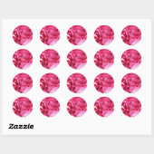 Roze hydrangea ronde sticker (Vel)