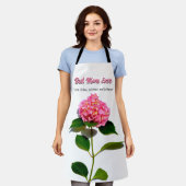 Roze hydrangea roze florale beste moeder ooit schort (Gedragen)