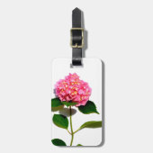 Roze hydrangea roze florroze bloem bagagelabel (Voorkant verticaal)