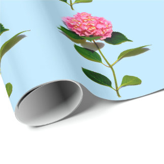 Roze hydrangea roze florroze bloem cadeaupapier