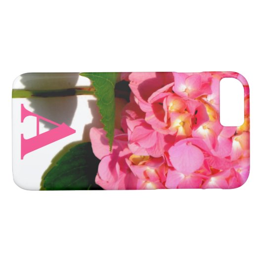 Roze hydrangea roze florroze bloem Case-Mate iPhone case (Achterkant (Horizontaal))