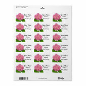 Roze hydrangea roze florroze bloem etiket (Full Sheet)