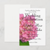 Roze hydrangea roze florroze bloem kaart (Voorkant / Achterkant)