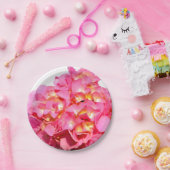 Roze hydrangea roze florroze bloem papieren bordje (Feest)