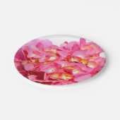 Roze hydrangea roze florroze bloem papieren bordje (Gekanteld)
