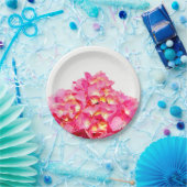 Roze hydrangea roze florroze bloem papieren bordje (Feest)