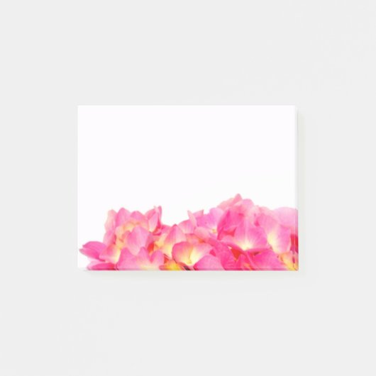 Roze hydrangea roze florroze bloem post-it® notes (Voorkant)