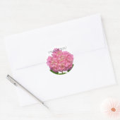 Roze hydrangea roze florroze bloem ronde sticker (Envelop)