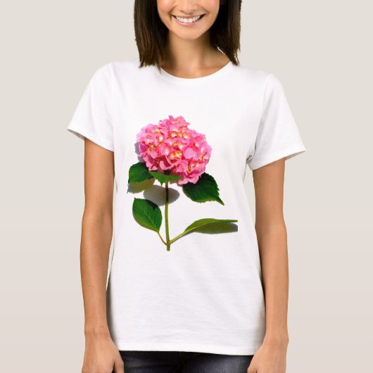 Roze hydrangea roze florroze bloem t-shirt (Voorkant)