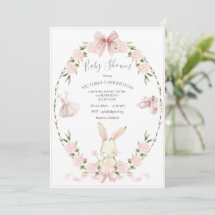 Roze Hydrangea Roze Meisje Ballerina Baby Kaart