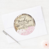 Roze Hydrangea rustiek hout dank u label (Envelop)