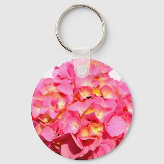 Roze hydrangea sleutelhanger (Voorkant)