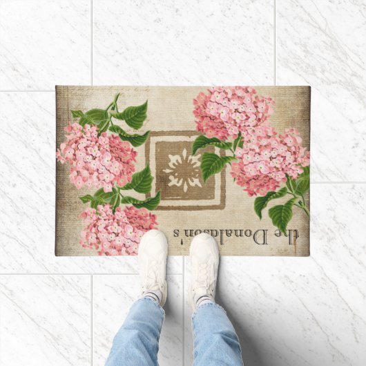 Roze Hydrangea Trossen II Deurmat (Binnen)