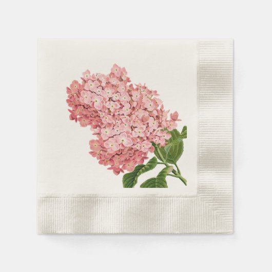Roze Hydrangea uit de Vintage-collectie, Op Maat G Servetten (Voorkant)