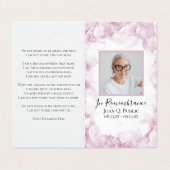 Roze Hydrangea Waterverf Begrafenis Gebed Visitekaartjes (Buitenkant ongevouwen)