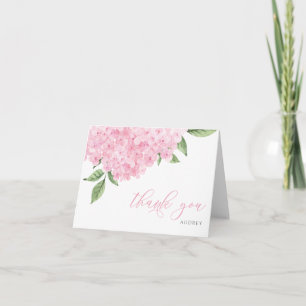 Roze Hydrangea Waterverf Bloemen Bedankkaart