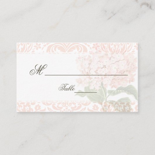  Roze Hydrangea Wedding Place Card Plaatskaartje (Voorkant)