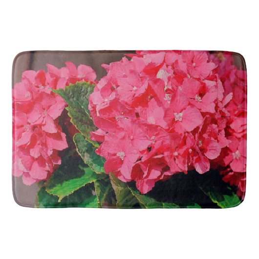 Roze hydrangeas badmat (Voorkant)