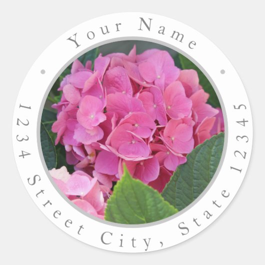 Roze hydrangeas Classic Labels (Voorkant)