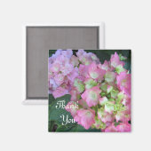 Roze Hydrangea's Dank Je Magneet (Voorkant / Achterkant)