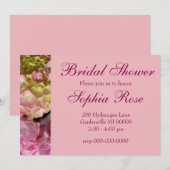 Roze Hydrangeas geel roze groen bloemen bruiloft Kaart (Voorkant / Achterkant)