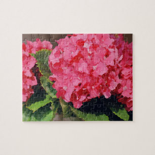 Roze hydrangeas legpuzzel