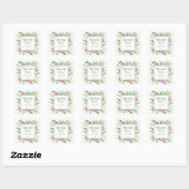 Roze Hydrangeas Meisje Baby shower Dank u Vierkante Sticker (Vel)