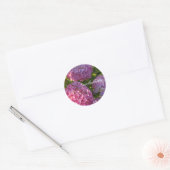 Roze hydrangeas ronde sticker (Envelop)