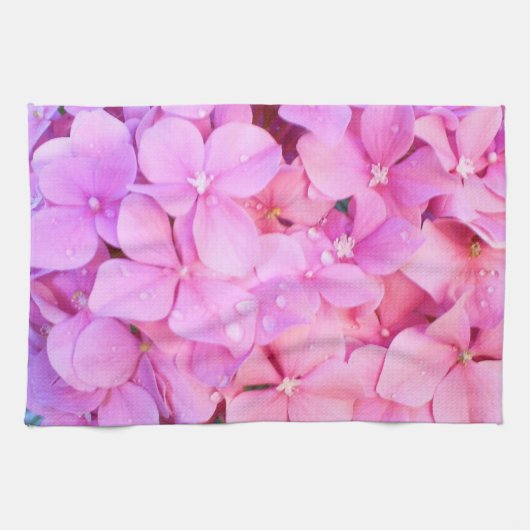 Roze hydrangeas theedoek (Horizontaal)