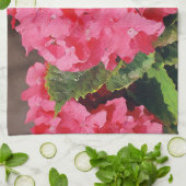 Roze hydrangeas theedoek (Gevouwen)