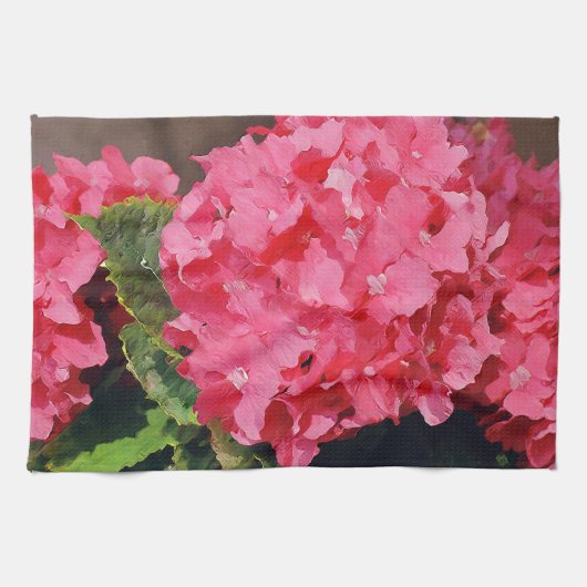 Roze hydrangeas theedoek (Horizontaal)