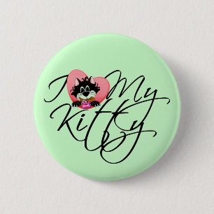 Roze I houdt van Mijn T-shirts en Giften van het K Ronde Button 5,7 Cm
