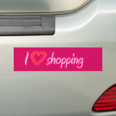 Roze I Love Shopping Bumpersticker (Op auto)