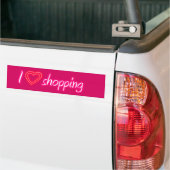 Roze I Love Shopping Bumpersticker (Op Truck)