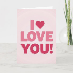 Roze I Love You 3D Kaart