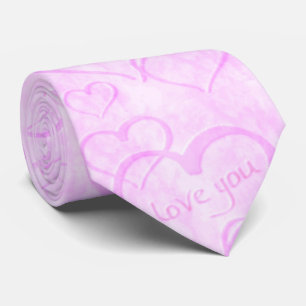Roze 'I Love You'-heren stropdas