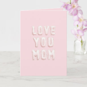 Roze I Love You Moeder Moederdag Kaart