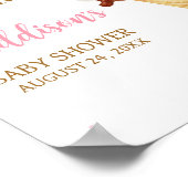 Roze Ice Cream Baby shower Welkom Poster (Hoek)