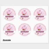 Roze Ice Cream Circle Label (Vel)
