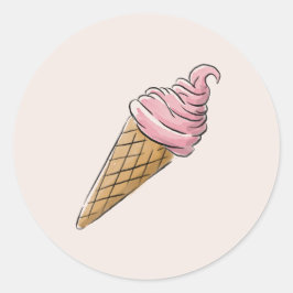 Roze Ice Cream Cone Stickers