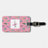 Roze Ice Cream Cone Zomer Bagagelabel (Voorkant horizontaal)