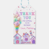 Roze Ice Cream Verjaardag Dank u Cadeau Labels Cadeaulabel (Achterkant)
