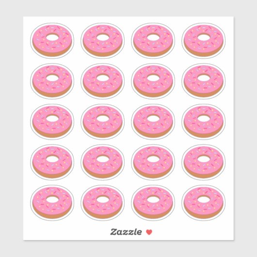 Roze Iced Donut Graphic Cutout Sticker (Vel)