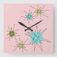 Roze iconische atoomspringstofwandklok