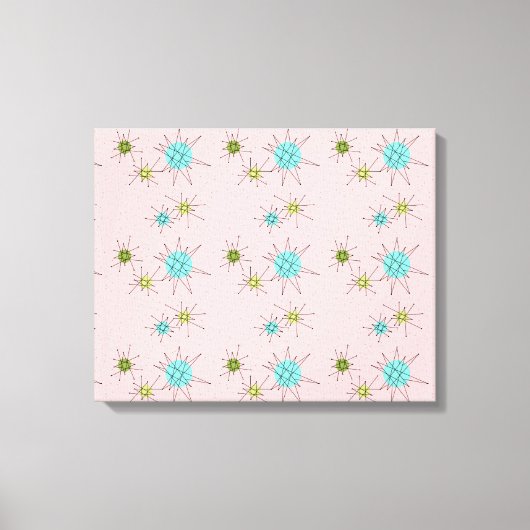 Roze Iconische atoomstakken Stretted Canvas (Voorkant)