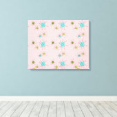 Roze Iconische atoomstakken Stretted Canvas (Insitu (Houten vloer))