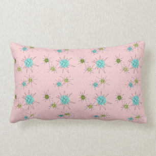 Roze iconische atoomstallaties Lumbar Pillow Kussen