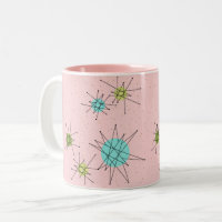 Roze Iconische atoomStarbursts Two-Tone Mok